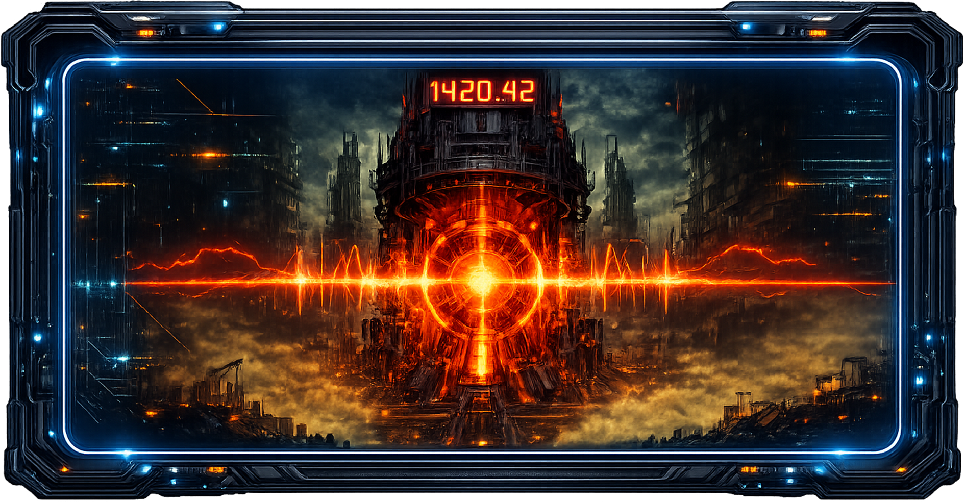 Zukunftsreaktor in apokalyptischer Stadt